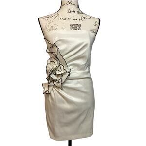 Vintage Jessica McClintock Strapless Mini Dress Party Prom Formal Bridal Bodycon